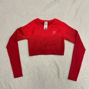 Gymshark Vibrant Red Long Sleeve Crop Top